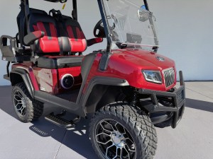 Burgundy Evolution Maverick two plus two golf cart SC 03